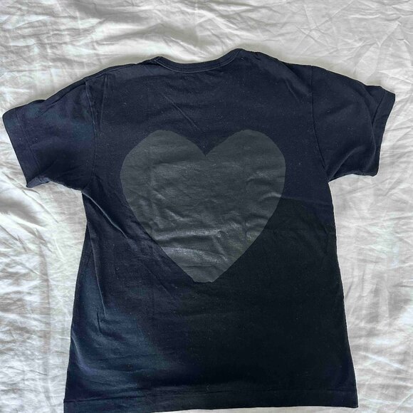 Comme Des Garcons, PLAY, Heart Print T-shirt, Unisex Medium, Black Black - Picture 5 of 7